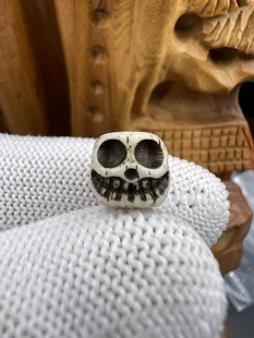 老料驼骨尸陀林欢喜之王顶珠腰珠,文玩配饰,百香星月佛手金刚猴