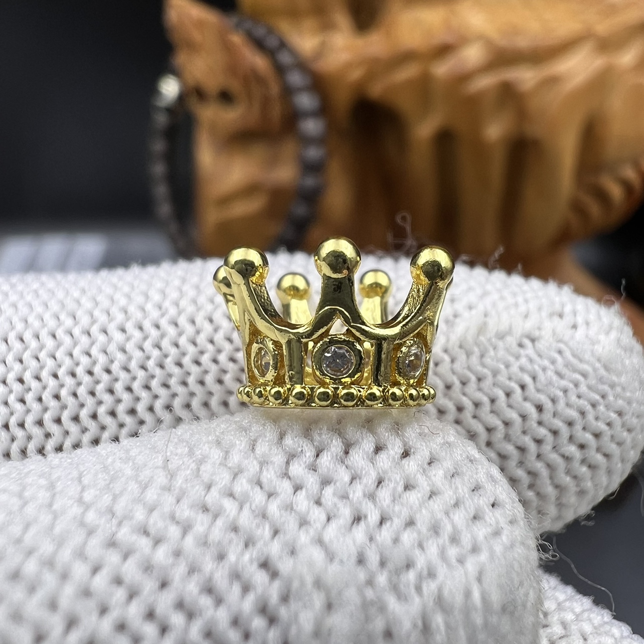 阿呆皇冠卡环卡扣卡子，骷髅皇冠卡环，文玩配饰，百香星月佛手金