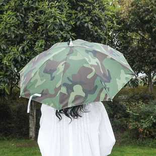新款直销钓鱼遮阳伞头伞雨帽伞帽头戴式雨伞帽防雨头带折叠帽子大