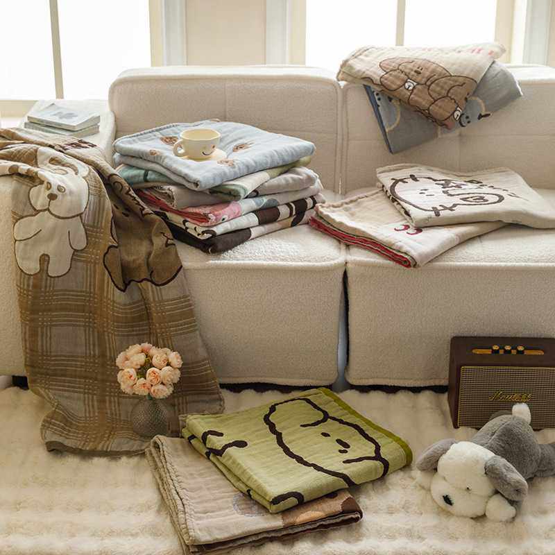 新款直销跨境新款四层全棉纱布浴巾沙发巾夏日宝宝推车小盖毯儿童,床上用品,休闲毯/毛毯/绒毯,淘宝优惠券,粉丝福利购,淘宝优惠卷