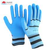 新款 直销双启供应氨纶平挂高弹乳胶发泡耐磨防滑透气劳保手套工作