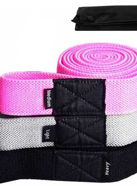 新款直销深蹲针织阻力带2080x3.5cm力量训练瑜伽健身弹力带含乳胶