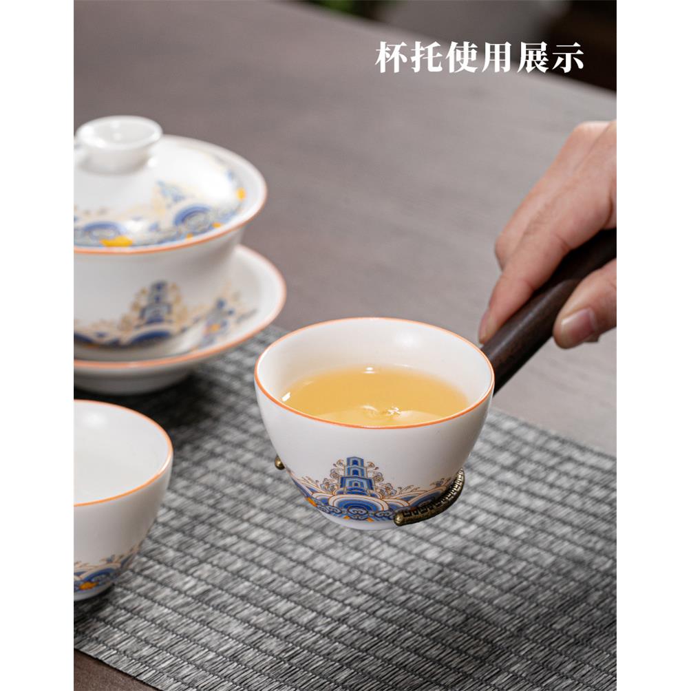 新款直销亚光白瓷绸光釉功夫茶具套装杯子创意个性潮流杯功夫喝茶