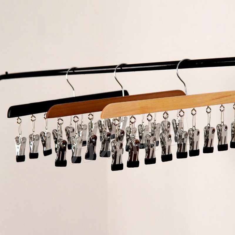 新款直销多功能实木袜夹10夹吊带领带架8钩内衣背心收纳神器服装,收纳整理,木质衣架,淘宝优惠券,粉丝福利购,淘宝优惠卷