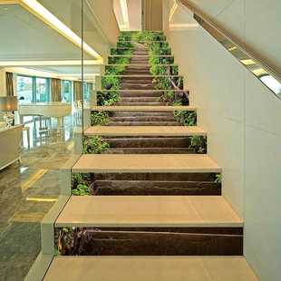 新款直销跨境wish货源创意林间石阶楼梯贴即剥即离墙贴台阶楼梯家