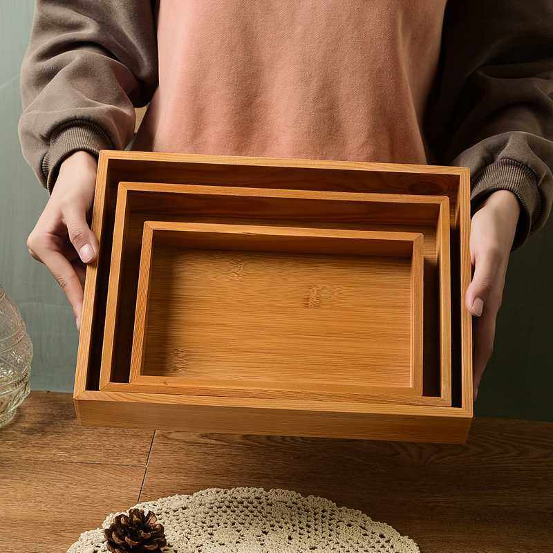 新款直销竹木托盘实木茶盘水杯托盘日式果盘木质家用长方形托盘酒,餐饮具,餐用托盘,淘宝优惠券,粉丝福利购,淘宝优惠卷
