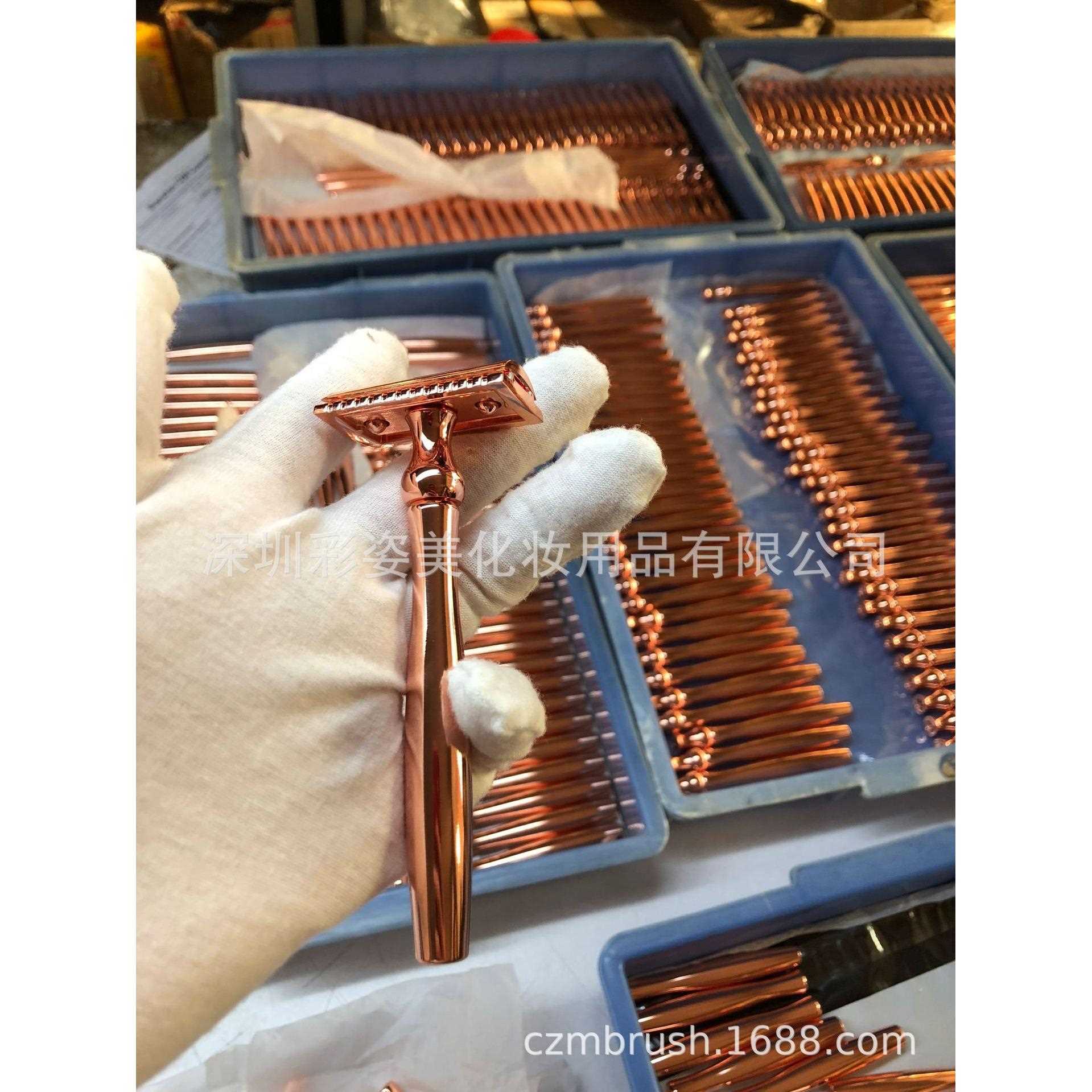 新款直销供应304不锈钢剃须刀 玫瑰金刮胡剃须刀老式手动剃须刀用
