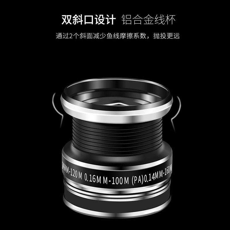 新款直销全金属浅线杯路亚轮微物轮无间隙双轴承斜口纺车轮矶竿轮