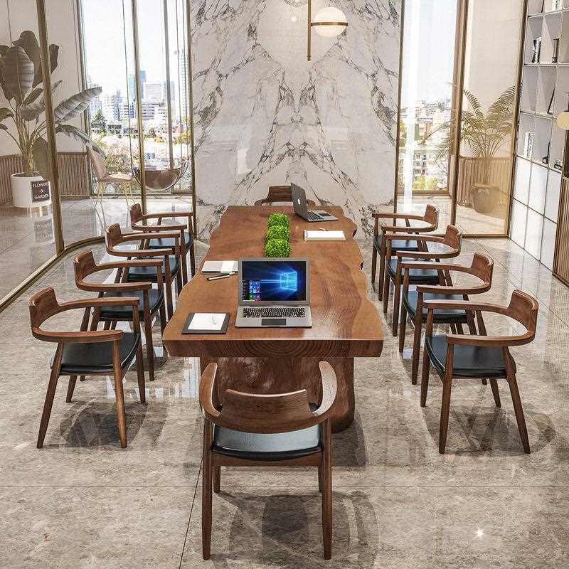 新款直销现简约实木会议桌椅组合公桌多人接待桌洽谈桌员工培训长
