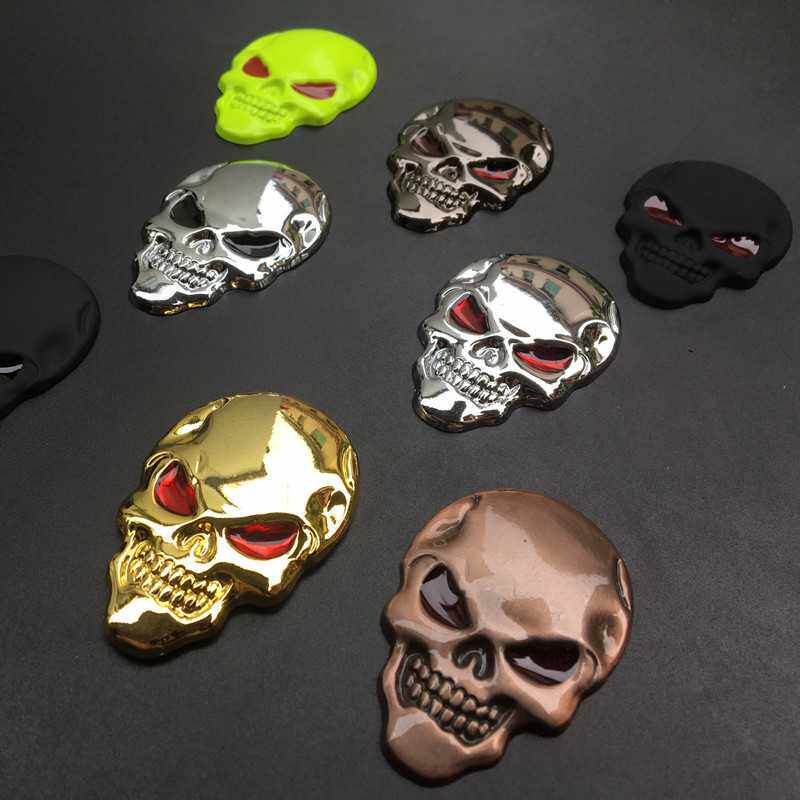 新款直销恶魔车贴骷髅头金属贴标立体个性改装贴后尾标装饰贴哈雷