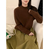 x993 纯色氛围感洋气针织百搭套头衫 韩系简约套头 新款