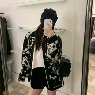 雪花费尔岛高级感百搭针织开衫 新款 x719 雪花费尔岛