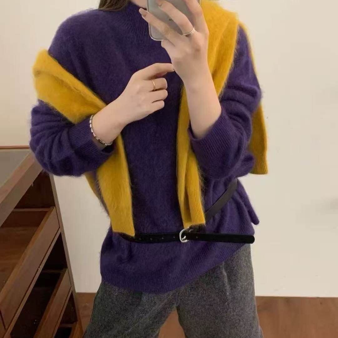 【东大门】新款东大门拉毛高定版针织圆领套头衫x812