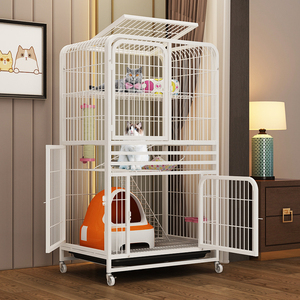 猫笼子家用室内猫别墅超大自由空间带厕所一体两层猫屋猫舍猫咪窝