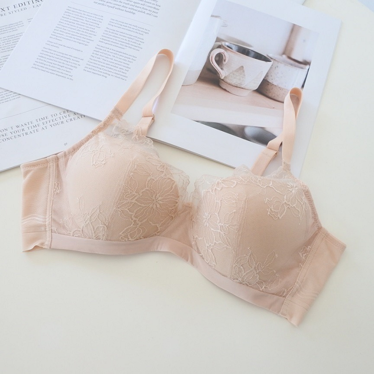 满59包邮韩单纯元淡淡多色绵软光面蕾丝透气舒适亲肤百搭无圈文胸