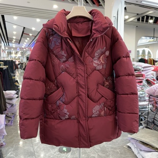 【断码特价】奶奶冬装羽绒棉服女中老年人加厚外套连帽妈妈装防寒