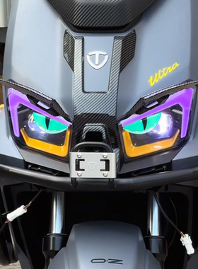 适用于台铃封神pro车头定风翼眉毛改装配件电动车夜光眼睛装饰贴