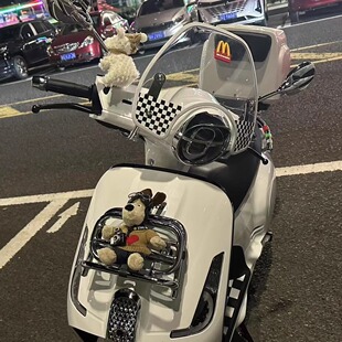 适用新大洲本田NS150LA摩托车头立体掌门狗玩偶风挡麦当劳M标装饰