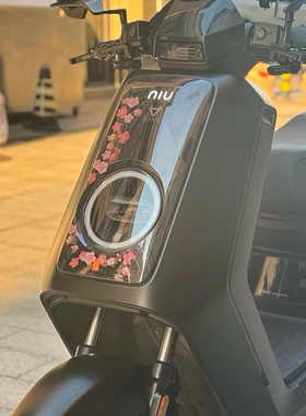 适用于小牛NXT/NLT车头内部仿真桃花装饰3d立体花朵划痕遮挡贴画