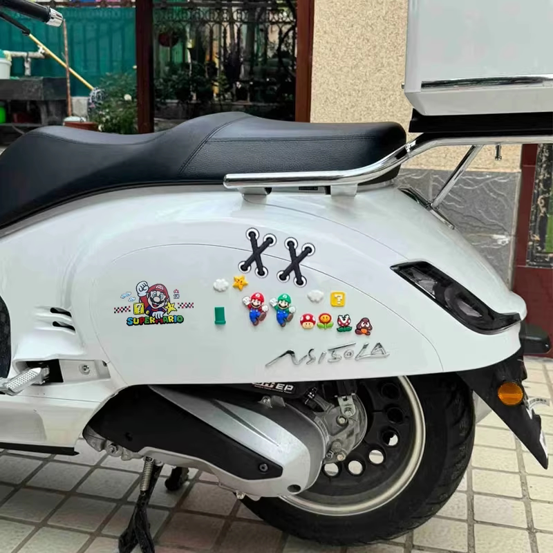 适用本田NS150LA改装马里奥贴纸手机监控中DIY虚线摩托车装饰拉花