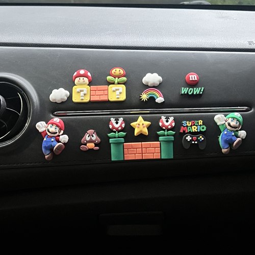 汽车中控马里奥立体装饰电动车摩托车超级玛丽DIY个性3D软胶贴