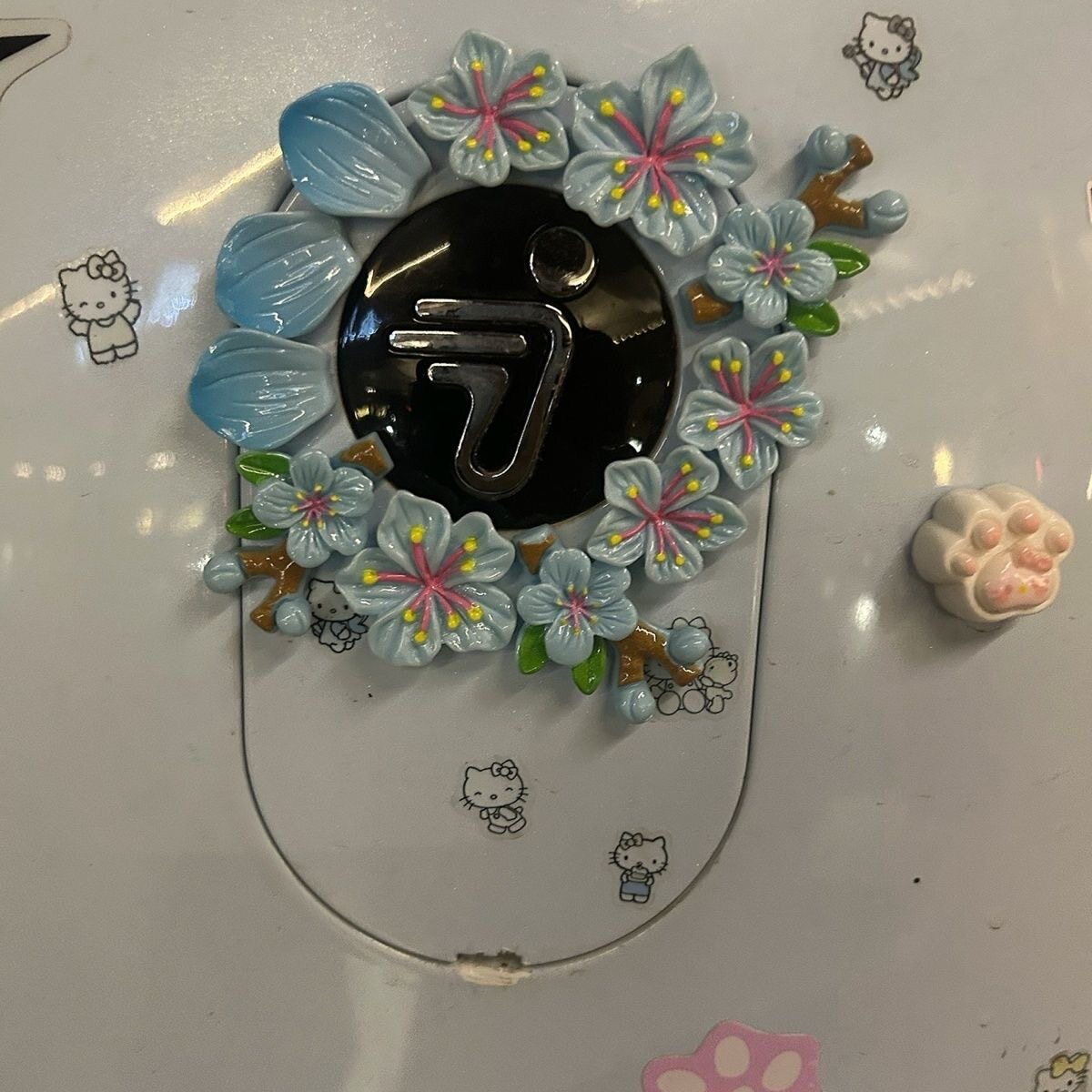 适用九号电动车仿真3D立体桃花小清新装饰小配件花朵划痕遮挡饰品