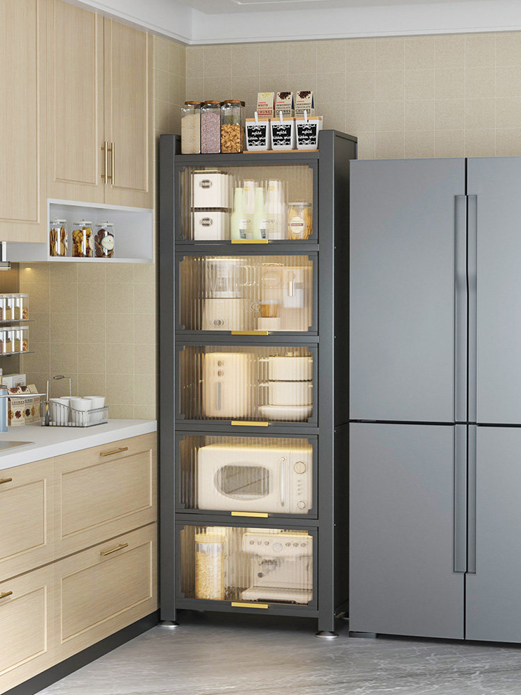 厨房置物架落地多层收纳柜多功能微波炉储物柜带门防尘夹缝餐边柜,厨房/烹饪用具,厨房置物架/置物柜/角架,淘宝优惠券,粉丝福利购,淘宝优惠卷