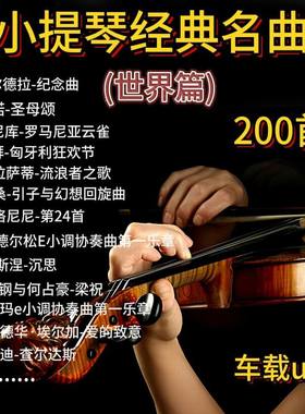 小提琴音乐车载U盘世界篇外国流行经典名曲纯轻抒情歌曲超高音质.
