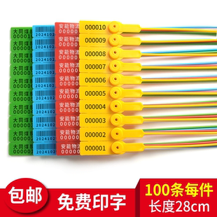 包吊牌防調(diào)包扣塑料鉛封 一次性封條物流封簽煤運(yùn)車貨車防拆簽封鞋