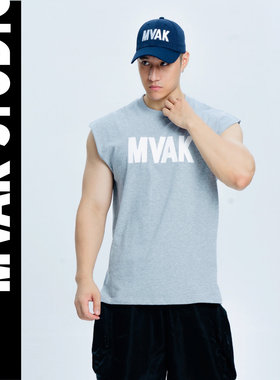 MVAKSTUDIO新款纯棉宽肩夏季背心男街潮流国潮健身运动宽松大码
