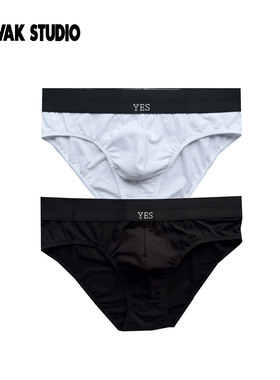 MVAKSTUDIO“YES 系列”经典刺绣三角内裤男中腰95棉舒适透气轻薄