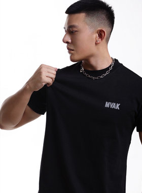 MVAKSTUDIO2021新款黑色纯棉3M反光圆领网红t恤男ins超火潮牌短袖