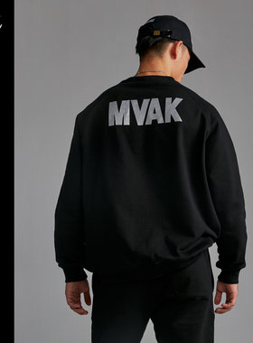 MVAKSTUDIO新款oversize高街圆领卫衣薄款早春男夏潮ins宽松纯棉