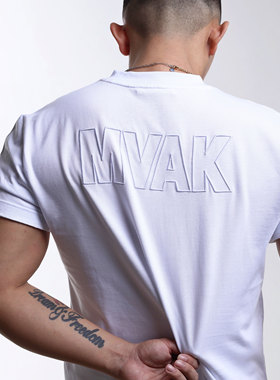 MVAKSTUDIO2021新款白色纯棉刺绣圆领网红t恤男ins超火潮牌短袖