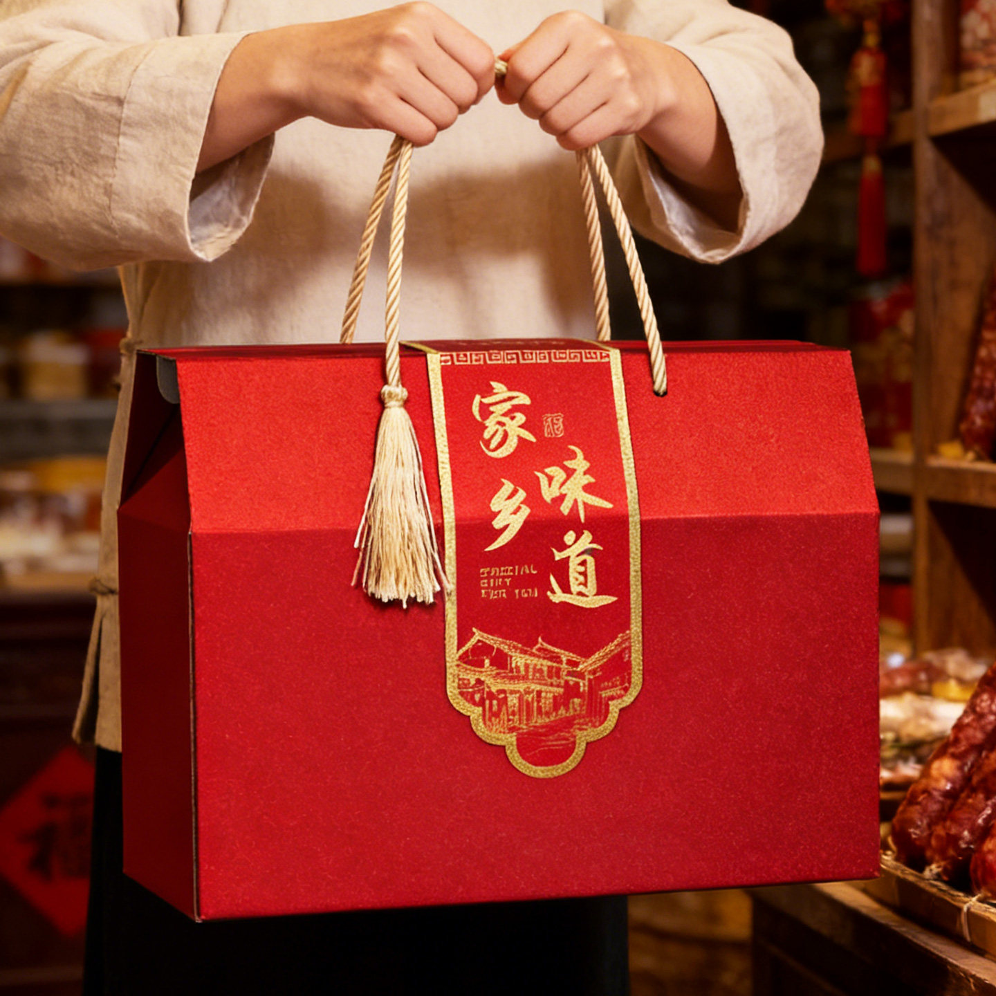 家乡味道礼品盒牛肉包装礼盒空盒子烫金流苏腊味羊肉生鲜盒定制,厨房/烹饪用具,点心包装盒/包装袋,淘宝优惠券,粉丝福利购,淘宝优惠卷