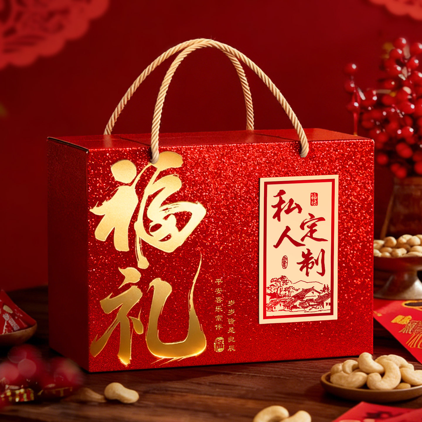 私人定制包装盒腊味礼盒空盒新年通用坚果零食干果烫金礼盒定制,厨房/烹饪用具,点心包装盒/包装袋,淘宝优惠券,粉丝福利购,淘宝优惠卷