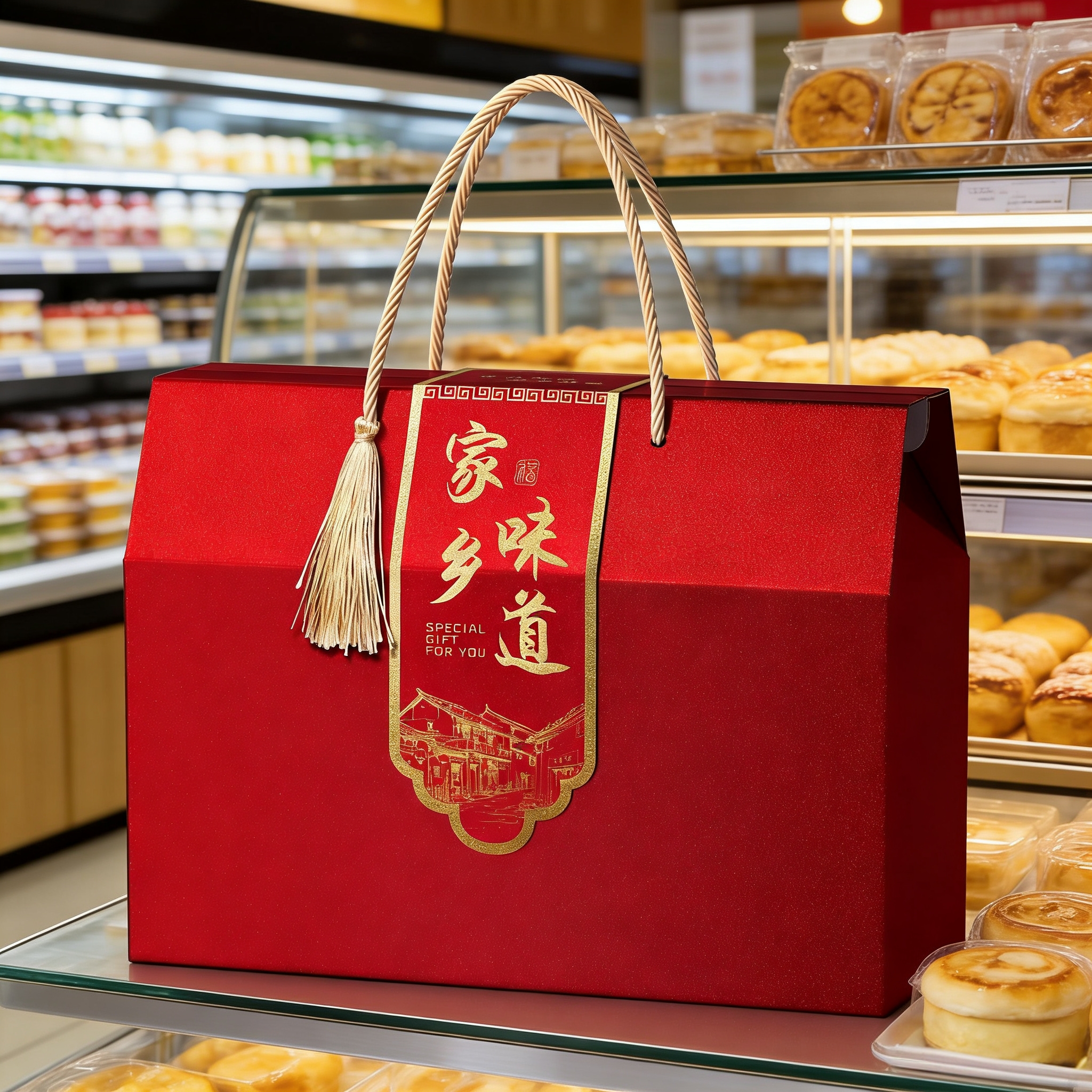 春节年货糕点礼品盒包装盒家乡的味道熟食土特产礼盒空盒子可定制