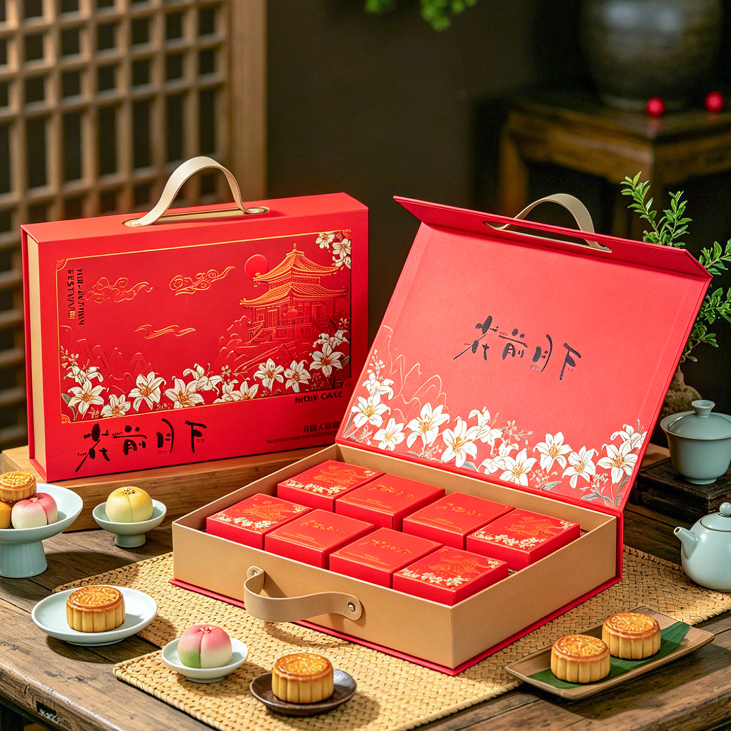 中秋节月饼礼盒包装盒6粒8粒装礼品盒高档书本盒硬空盒子定制logo
