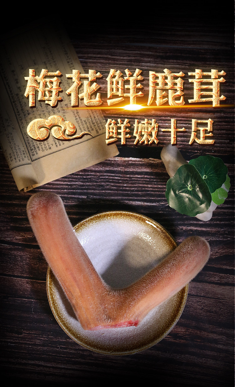 鲜鹿茸  鹿茸新鲜整根整支切片带血头茬二杠