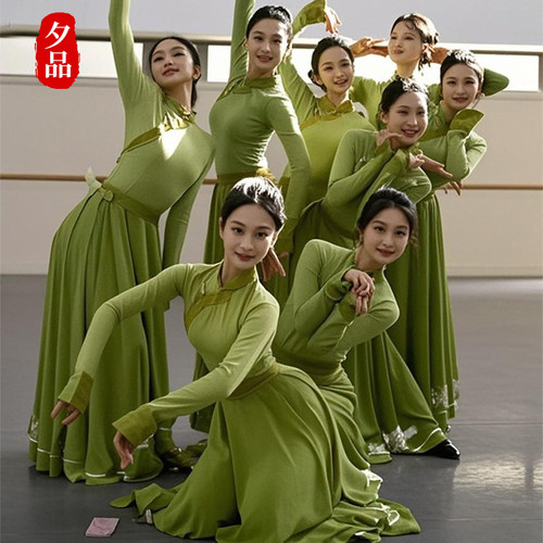 蒙古舞蹈演出服女成人大摆裙