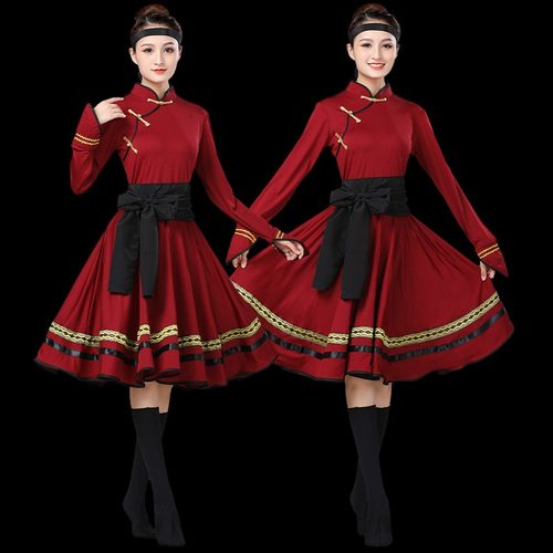 蒙古白马舞蹈演出服牛奶丝面料