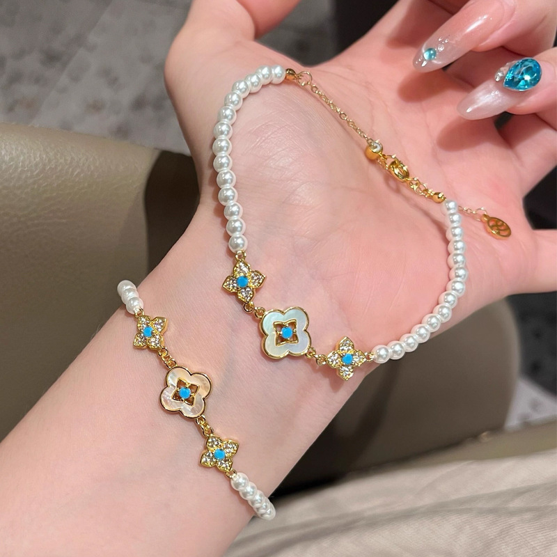 s尚美伯爵白贝母闪钻四叶