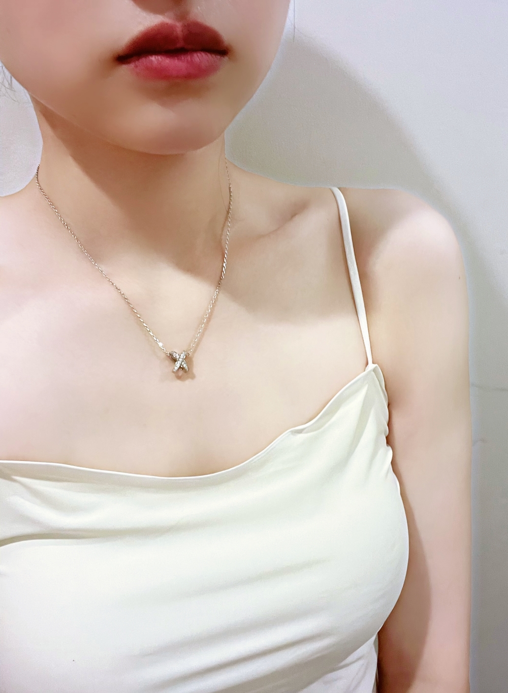 尚美伯爵18K玫瑰金白金X项链女