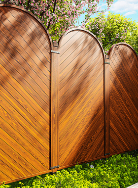 别墅庭院围墙护栏碳化防腐木花园围栏隐私户外隔断木栅栏室外屏风