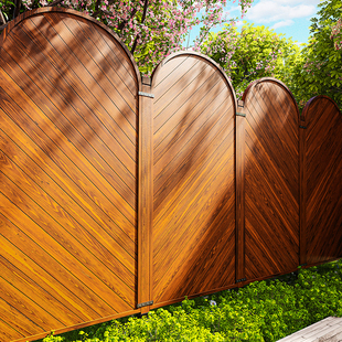 别墅庭院围墙护栏碳化防腐木花园围栏隐私户外隔断木栅栏室外屏风