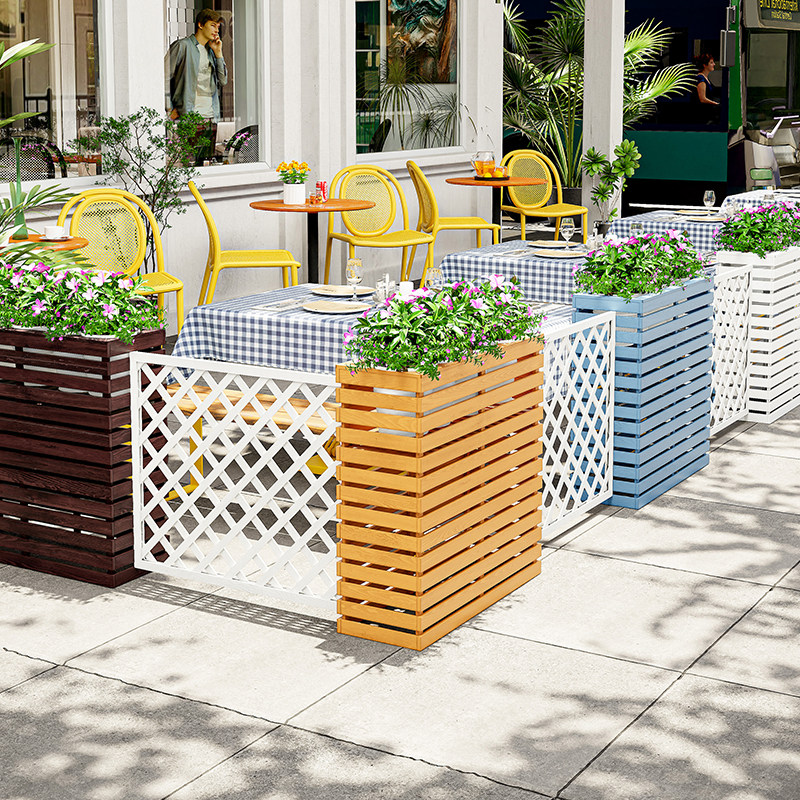 餐厅隔断花槽网格栅栏花箱围栏