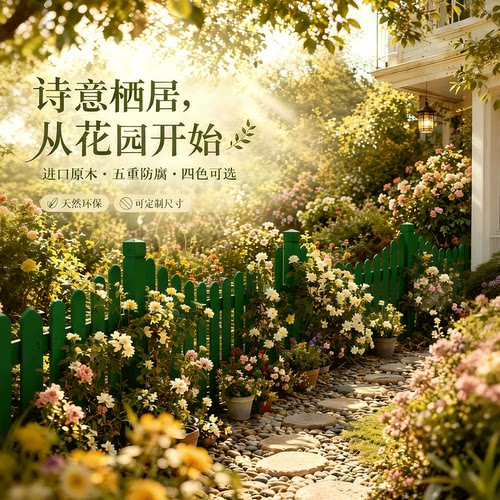 防腐木户外庭院花园栅栏