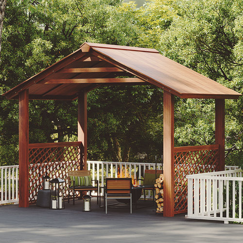 户外移动防腐木小木屋公园凉亭
