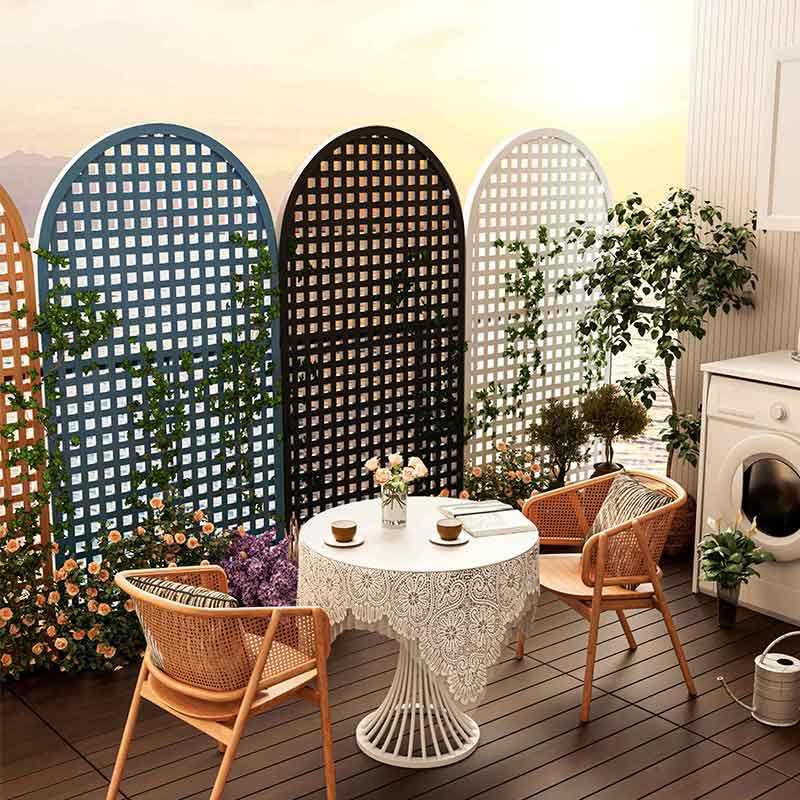 防腐木网格爬藤架阳台实木白色栅栏墙壁花架壁挂墙面植物月季爬墙