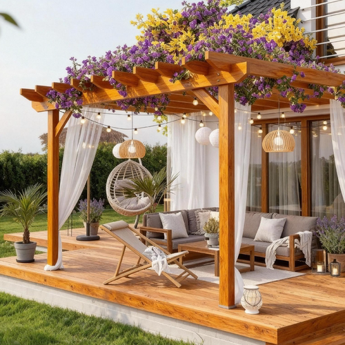 庭院防腐木葡萄架子遮阳凉亭